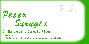 peter surugli business card