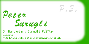peter surugli business card
